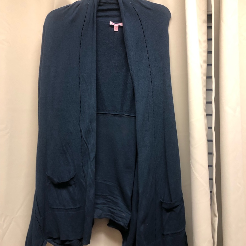 Lilly Pulitzer open front pockets navy